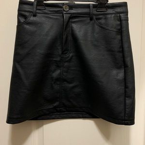 leather mini skirt